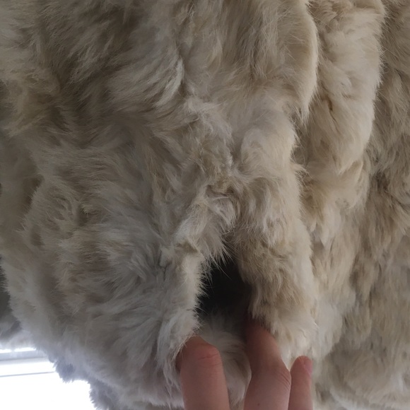 Vintage cream rabbit fur jacket with pockets - Picture 5 of 8